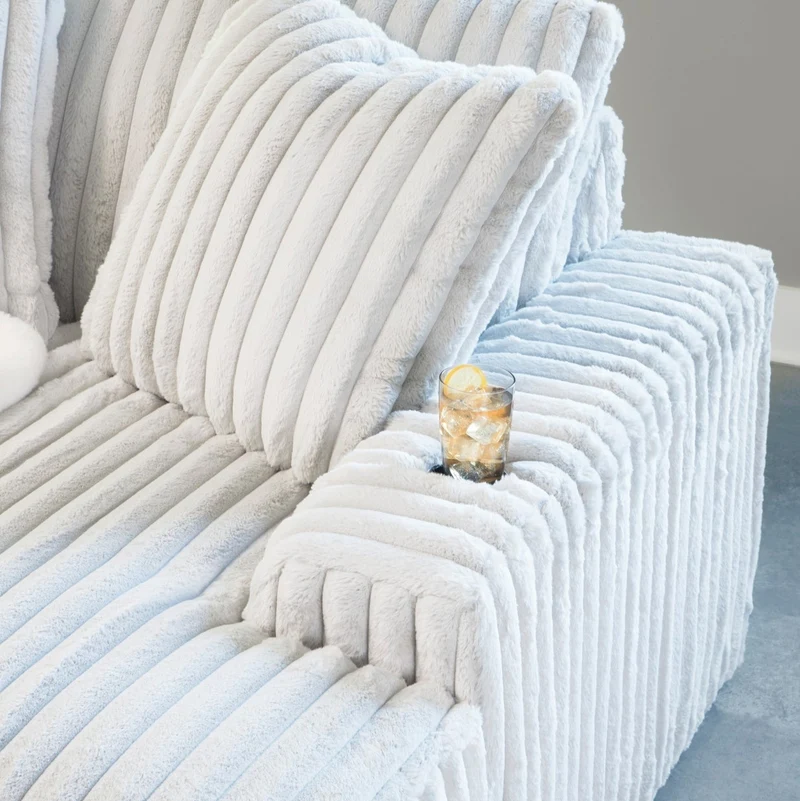 Fauteuil surdimensionné en velours côtelé blanc - Stupendous