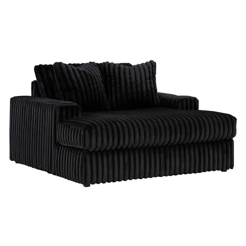 Fauteuil surdimensionné en velours côtelé noir - Midnight-Madness
