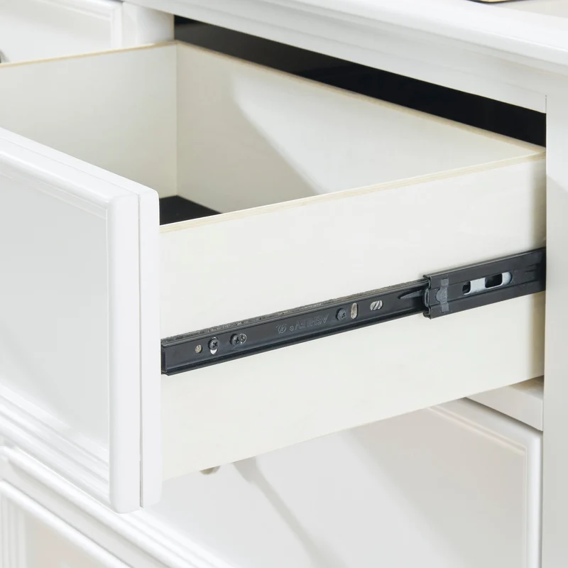 Bureau à 7 tiroirs en bois/MDF blanc - Fortman