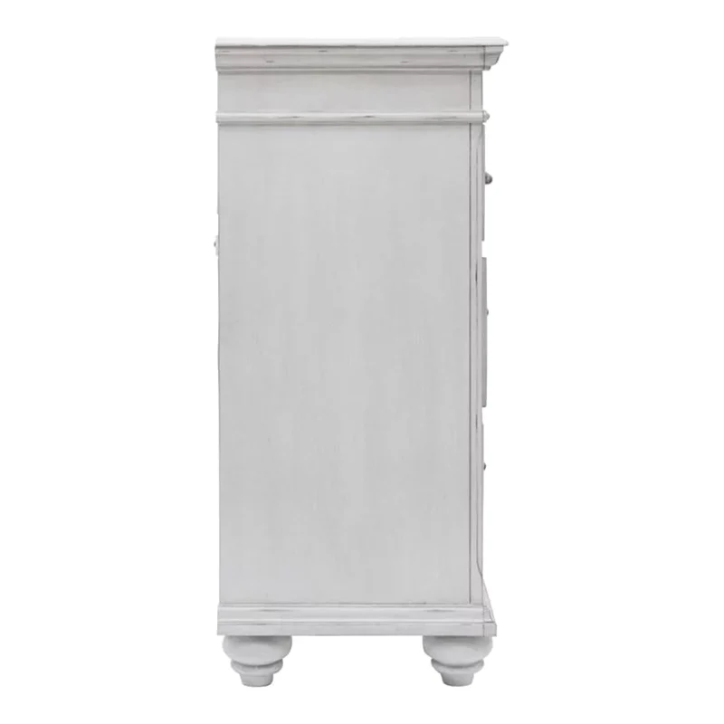 Bureau à 9 tiroirs en bois/placage blanc - Kanwyn