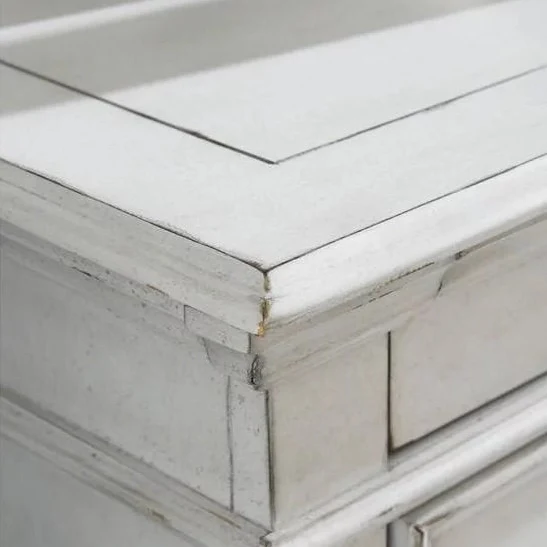 Commode à 7 tiroirs en bois/placage blanc - Kanwyn