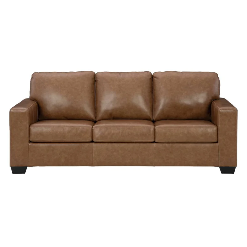 Sofa en cuir brun caramel - Bolsena