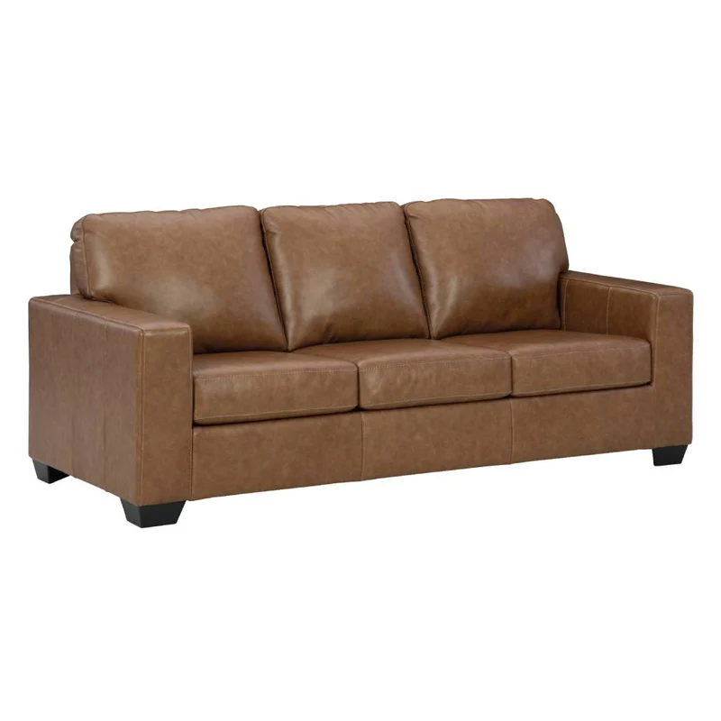 Sofa en cuir brun caramel - Bolsena
