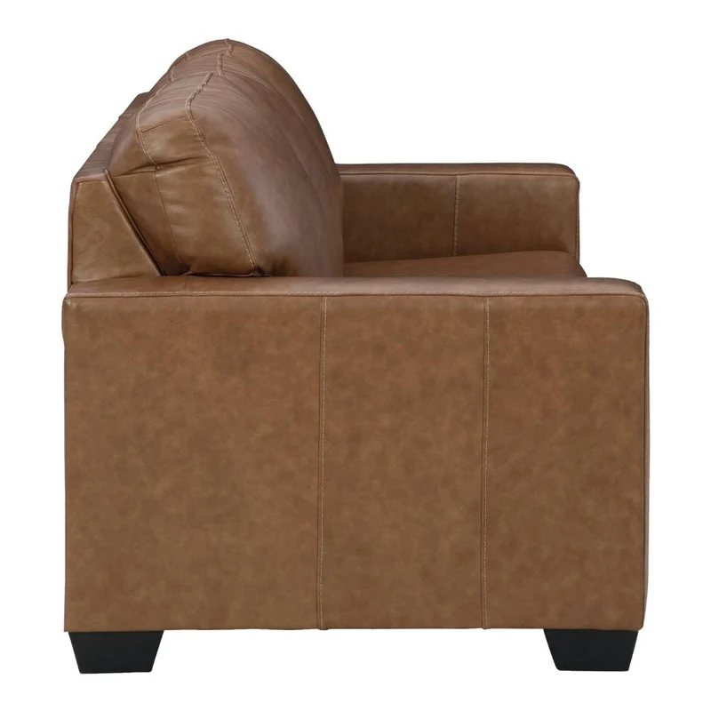 Sofa en cuir brun caramel - Bolsena
