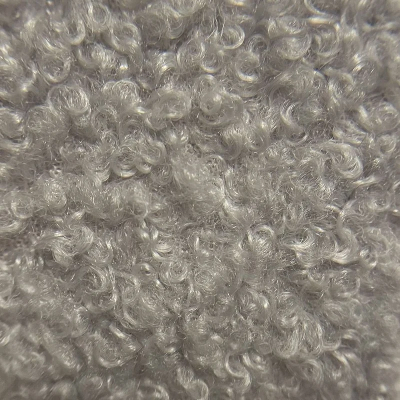 Ensemble de 2 poufs en tissu gris - Cecily