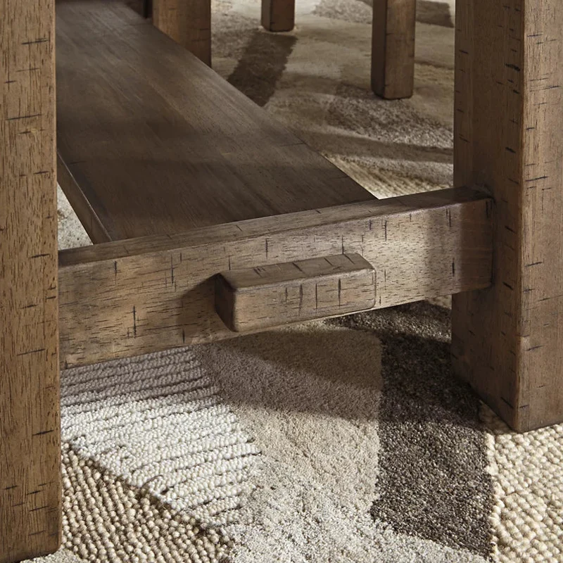 Table de salle à manger haute extensible en bois/placage brun vieilli - Moriville