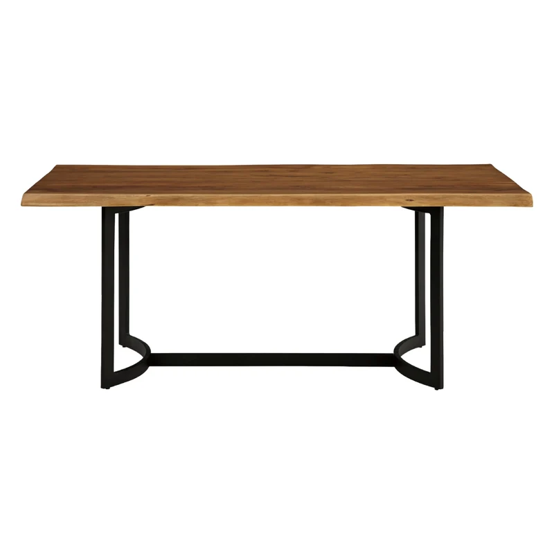 Table de salle à manger rectangulaire en bois d'acacia brun - Fortmaine