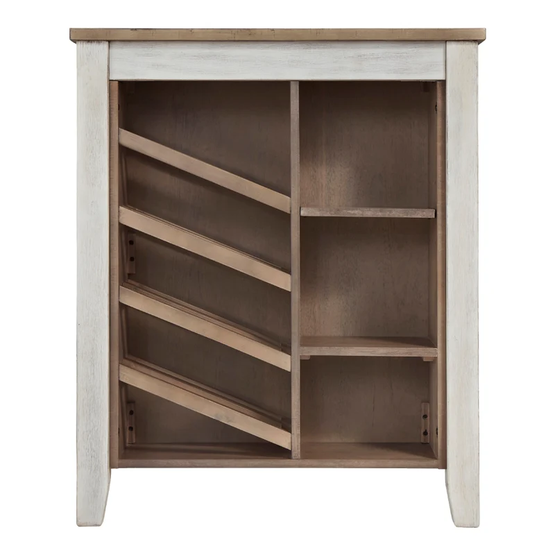 Table de salle à manger style bistro en bois bicolore avec rangement - Skempton