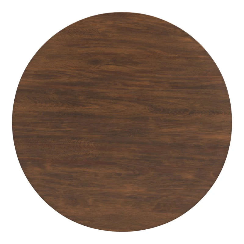 Table de salle à manger ronde en bois/placage de manguier brun - Lyncott