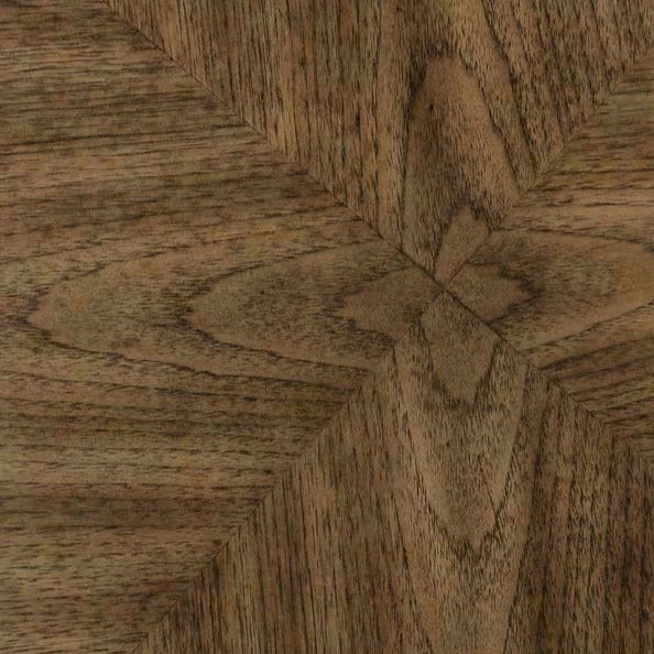 Table de bout en verre et placage de noyer - Elora