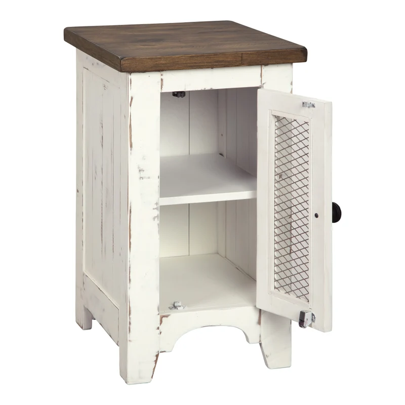 Table d'appoint en bois/placage bicolore avec 1 porte - Wystfield