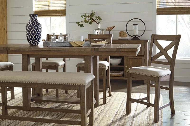 Banc de salle à manger en bois avec assise rembourrée - Moriville