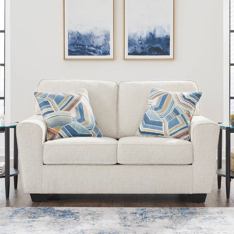 Causeuse en tissu texturé avec coussins - Cashton