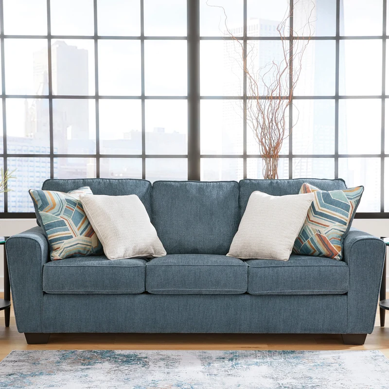 Sofa en tissu texturé avec coussins - Cashton