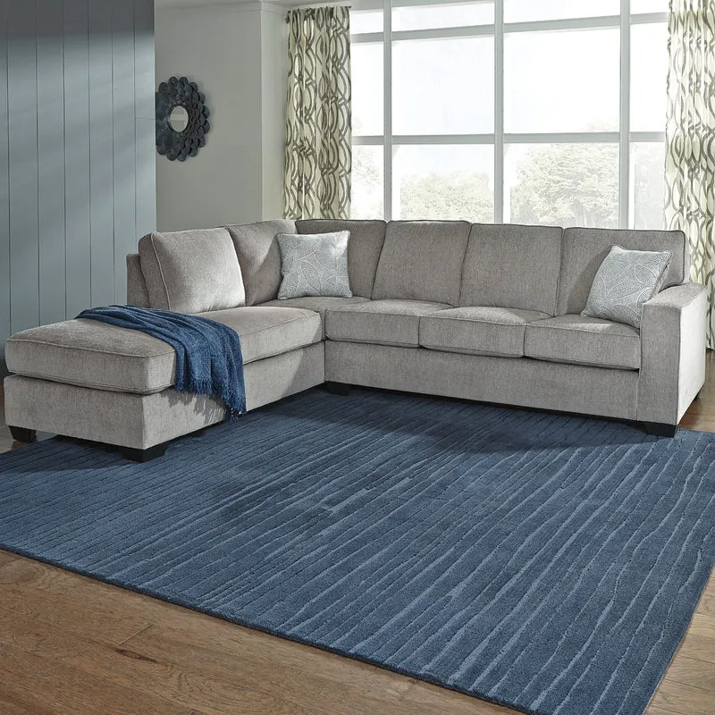 Sofa-lit en tissu gris pâle avec chaise longue et matelas en mousse mémoire - Altari