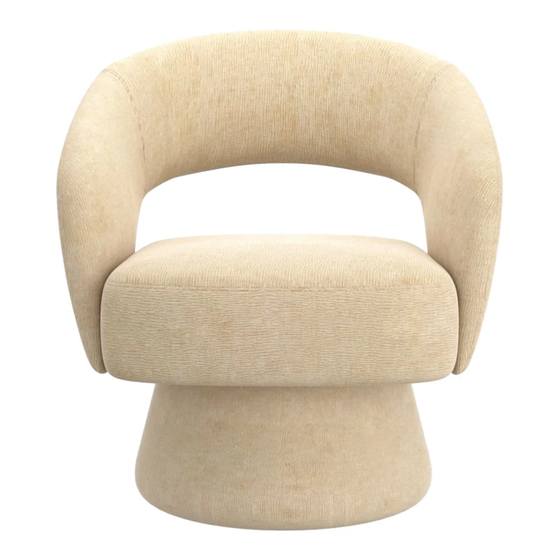 Chaise d'appoint pivotante en tissu chenille texturé - Santo