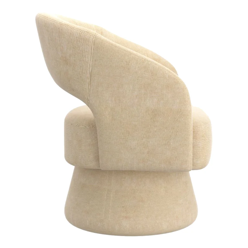 Chaise d'appoint pivotante en tissu chenille texturé - Santo