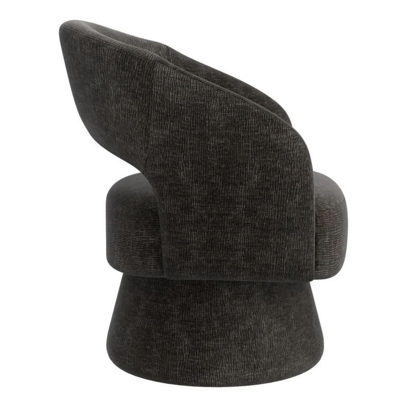 Chaise d'appoint pivotante en tissu chenille texturé - Santo