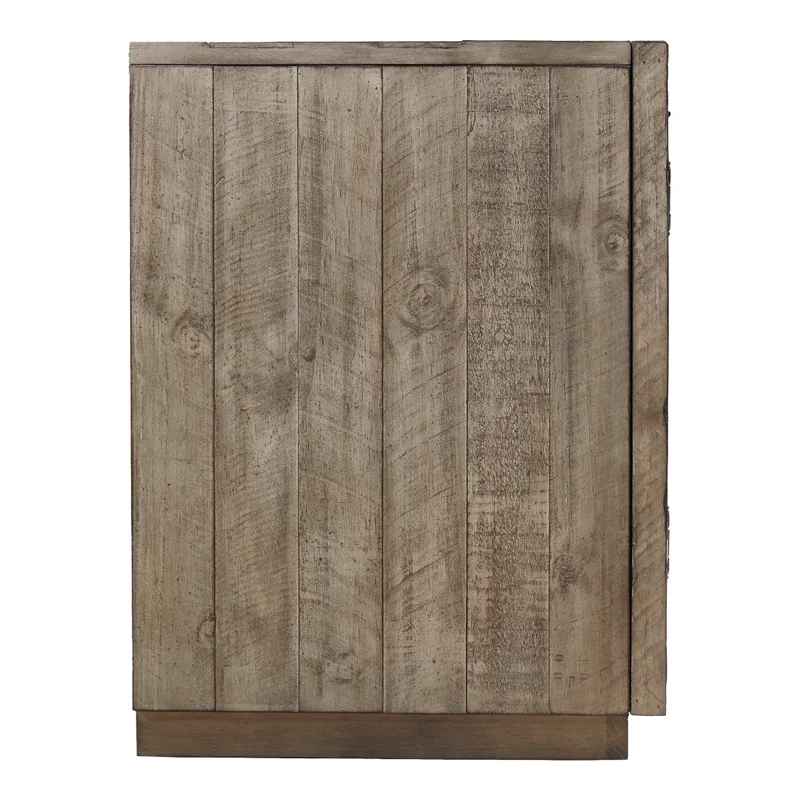 Meuble de télévision en bois/placage de pin gris vieilli - Krystanza
