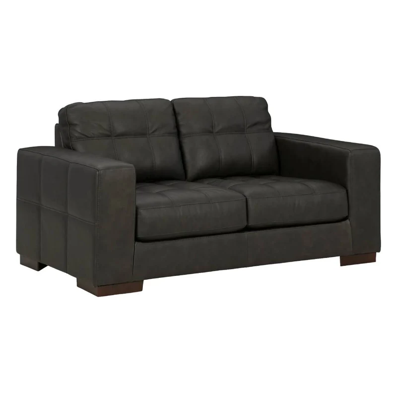Causeuse en cuir noir - Luigi