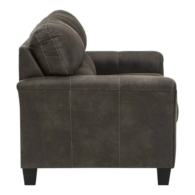 Causeuse aspect cuir gris - Navi