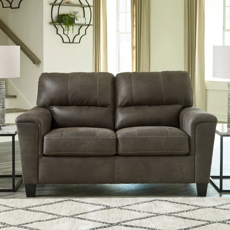 Causeuse aspect cuir gris - Navi