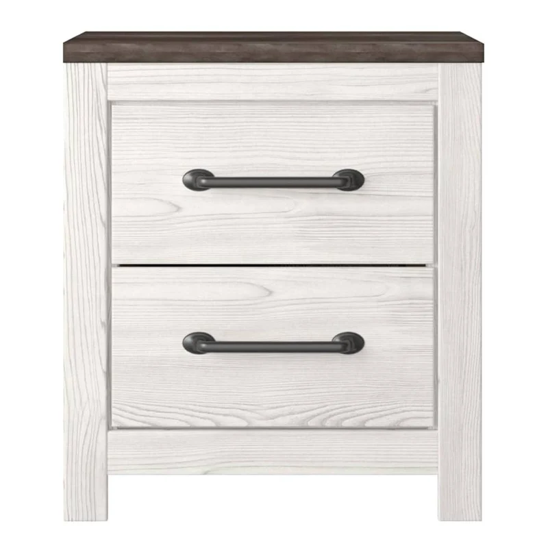 Table de chevet à 2 tiroirs en bois/placage bicolore - Gerridan