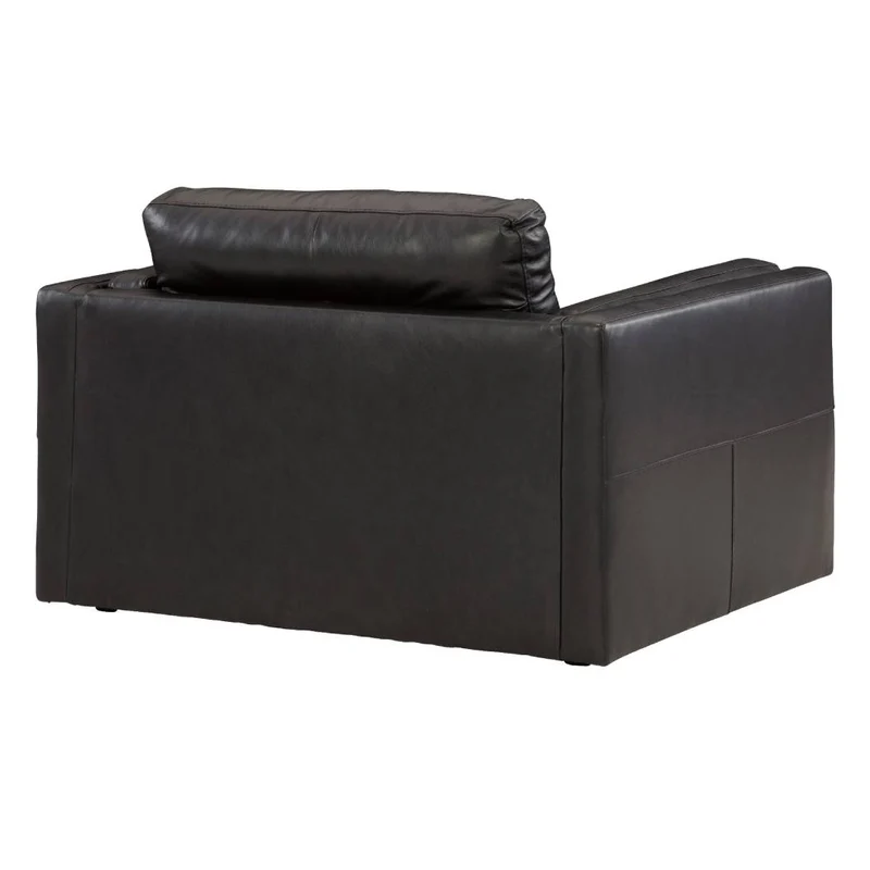 Fauteuil surdimensionné en cuir noir - Amiata