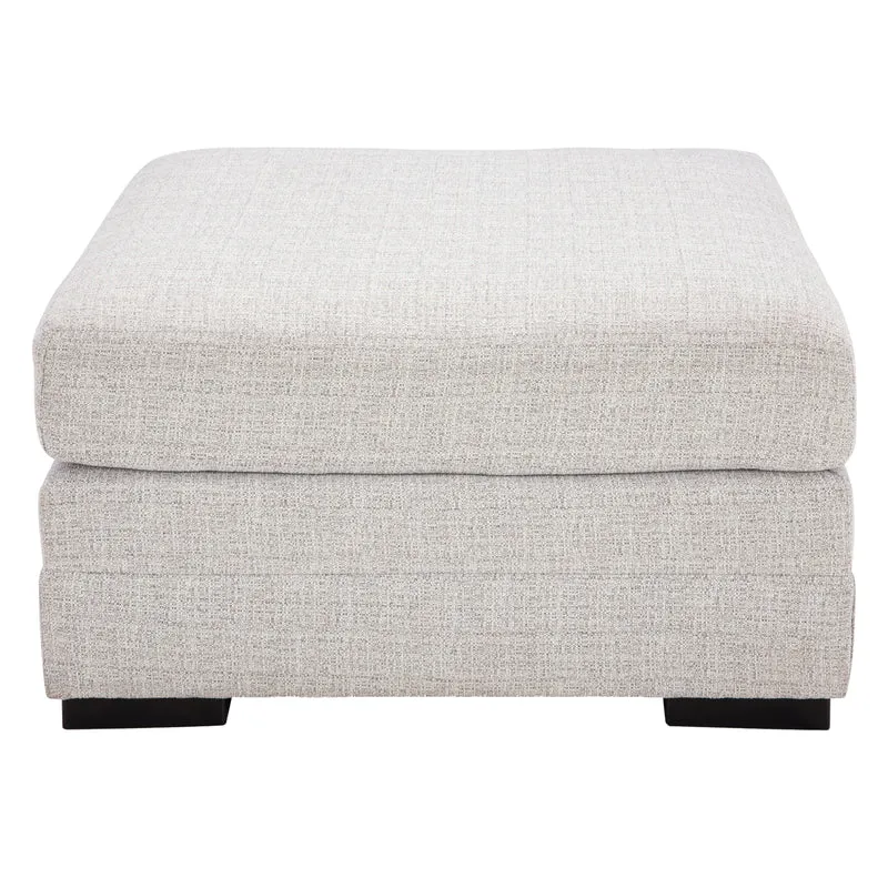 Ottoman surdimensionné en tissu gris pâle - Koralynn