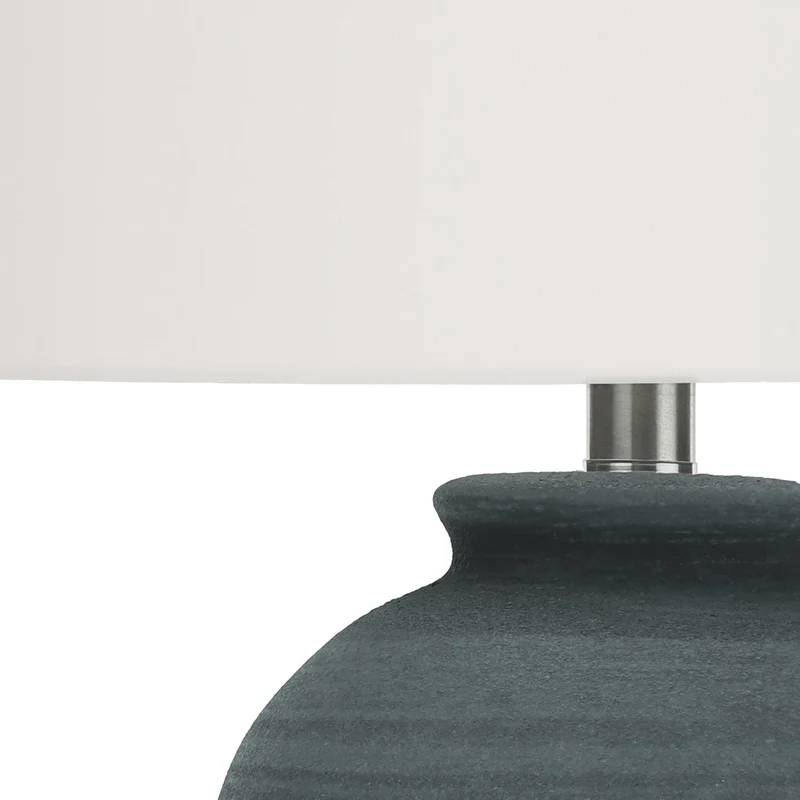 Lampe de table céramique bleue texturée 24 po - I 9622