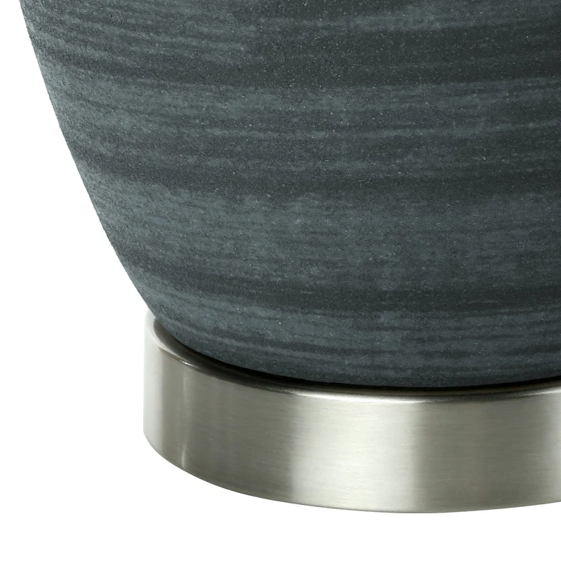 Lampe de table céramique bleue texturée 24 po - I 9622