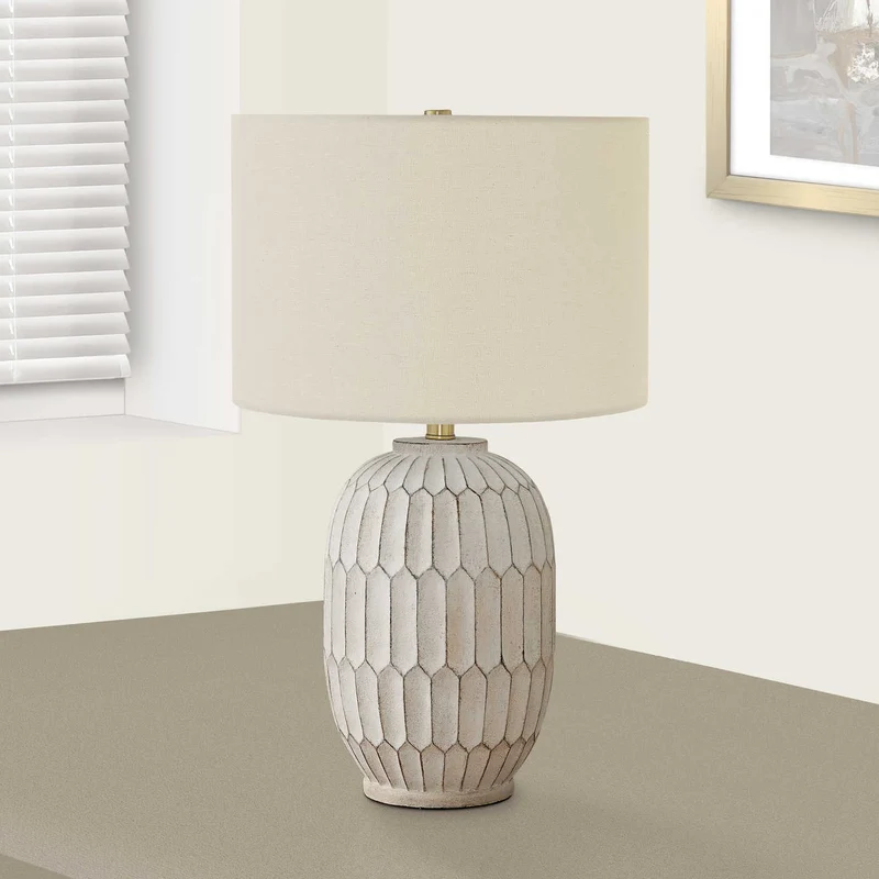Lampe de table en résine crème texturée 24 po - I 9720