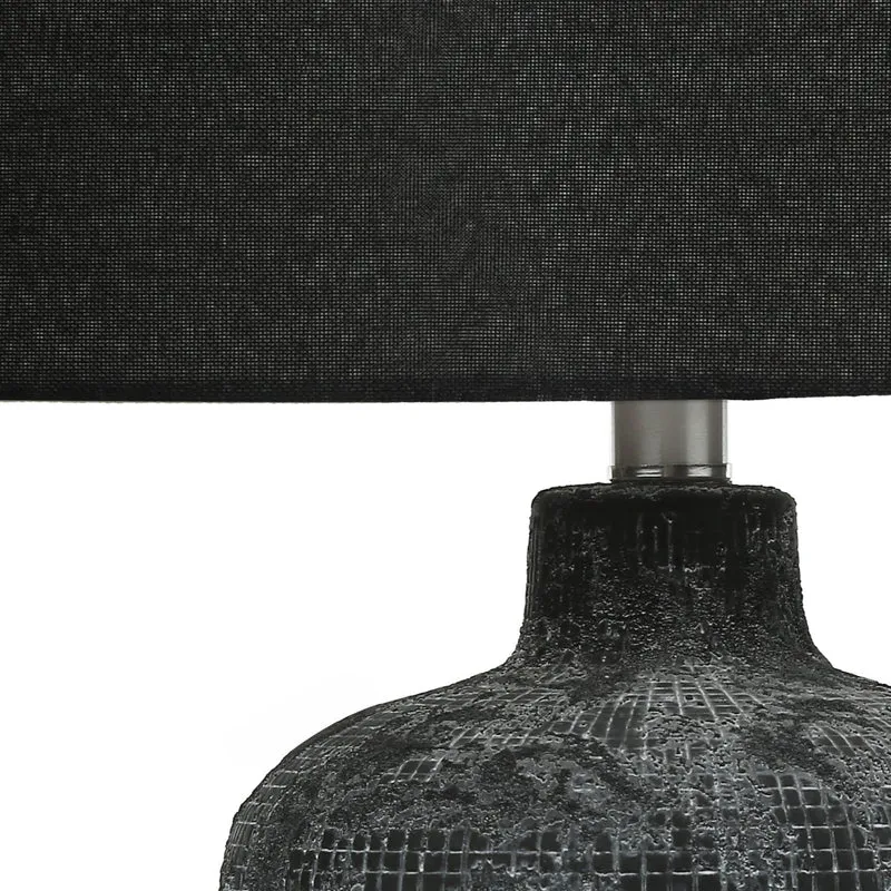 Lampe de table en céramique noire texturée 24 po - I 9621
