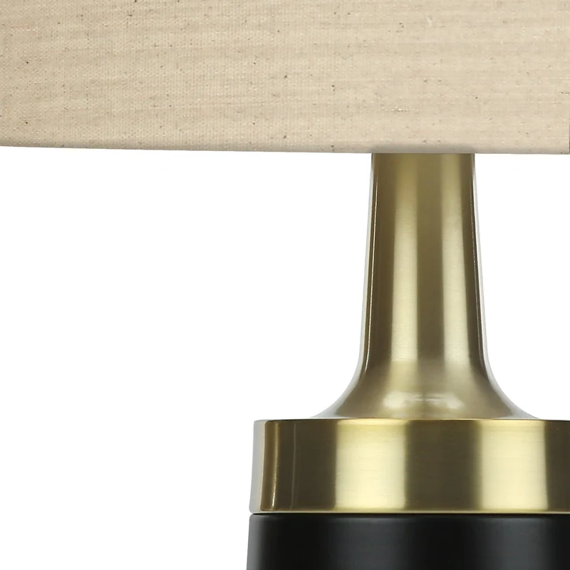 Lampe de table en métal noir et accents dorés 28 po - I 9623