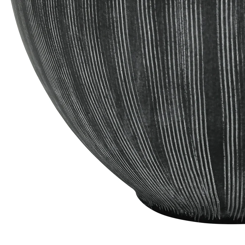 Lampe de table en céramique noire texturée 23 po - I 9618