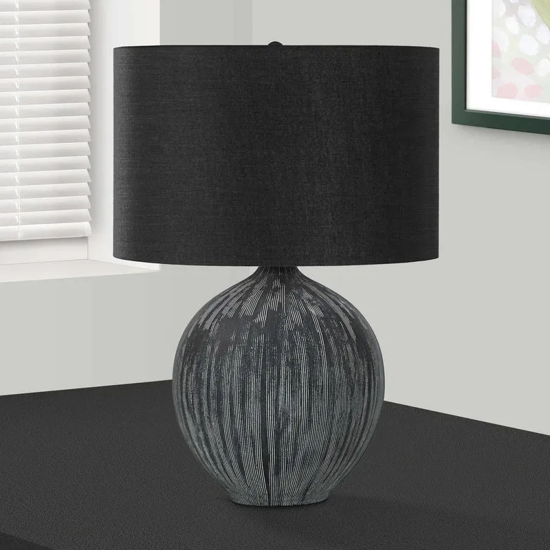 Lampe de table en céramique noire texturée 23 po - I 9618