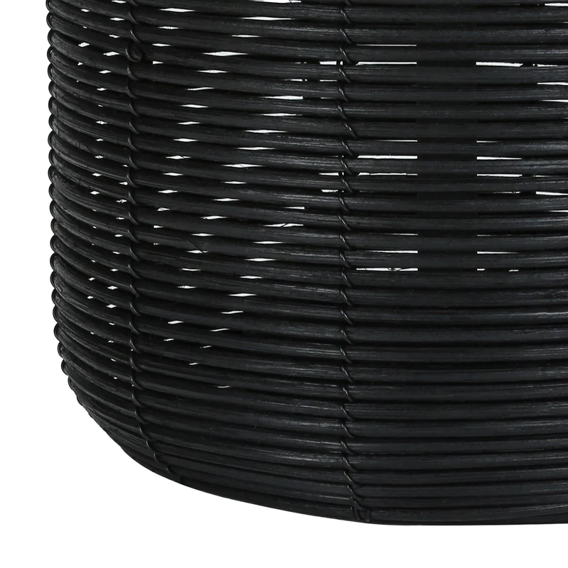 Lampe de table en rotin et métal noir 23 po - I 9734