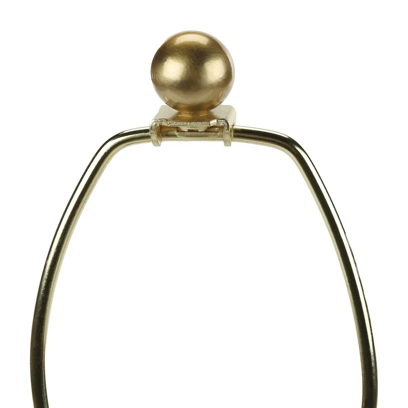 Lampe de table en céramique crème lisse et métal doré 26 po - I 9625
