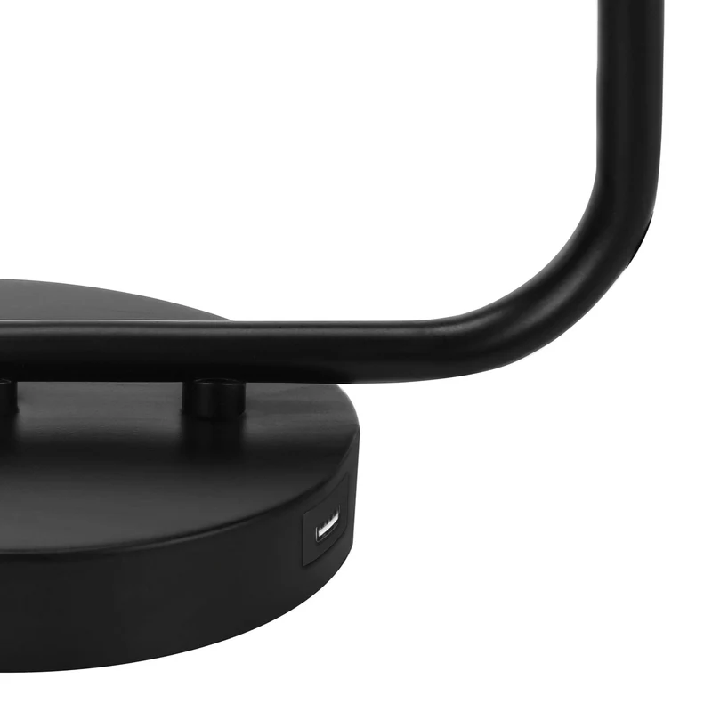 Lampe de table en métal noir avec port USB intégré 20 po - I 9637