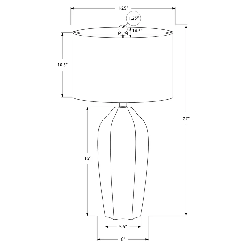 Lampe de table en céramique crème lisse 27 po - I 9731