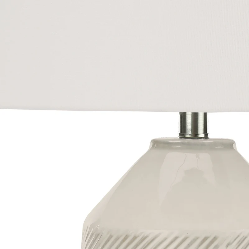 Lampe de table en céramique crème texturée 33 po - I 9613