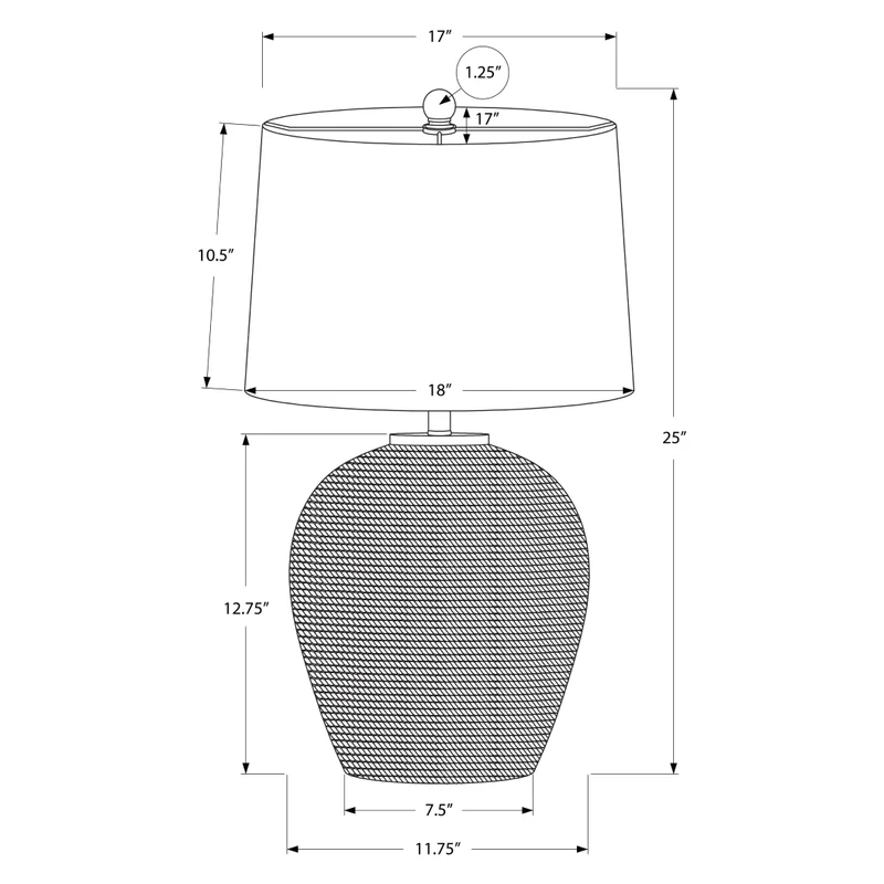 Lampe de table en rotin naturel tressé 25 po - I 9713
