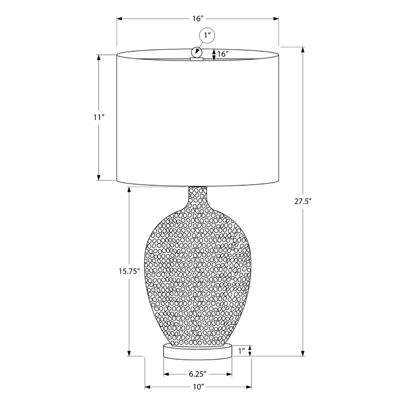 Lampe de table en céramique crème texturée 28 po - I 9607
