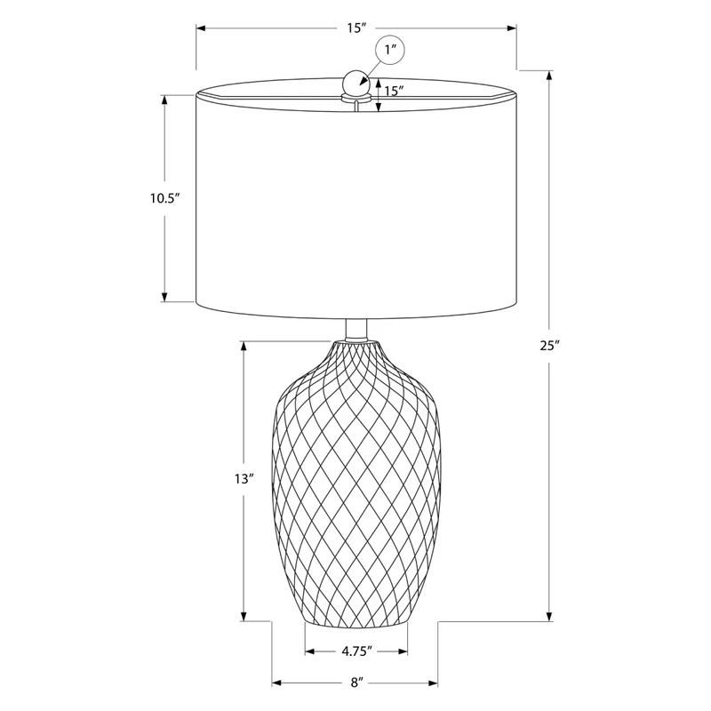 Lampe de table en céramique crème à effet diamant 25 po - I 9707