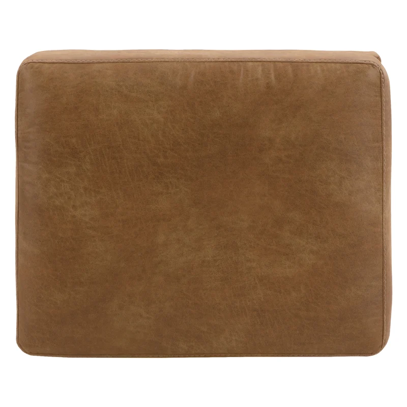 Ottoman aspect cuir brun caramel - Telora