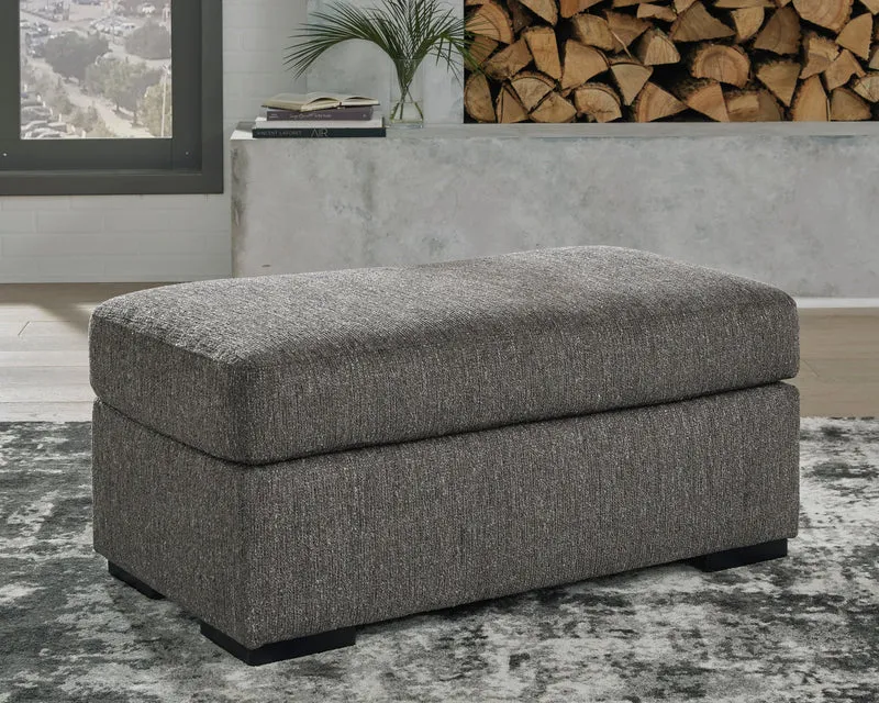 Ottoman en tissu gris étain - Gardiner