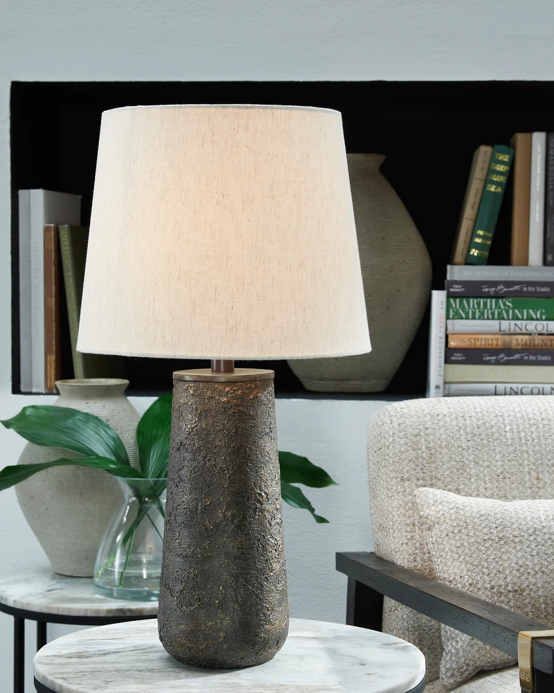 Ensemble de 2 lampes de table en bois et métal bronze 24 po. - Chaston