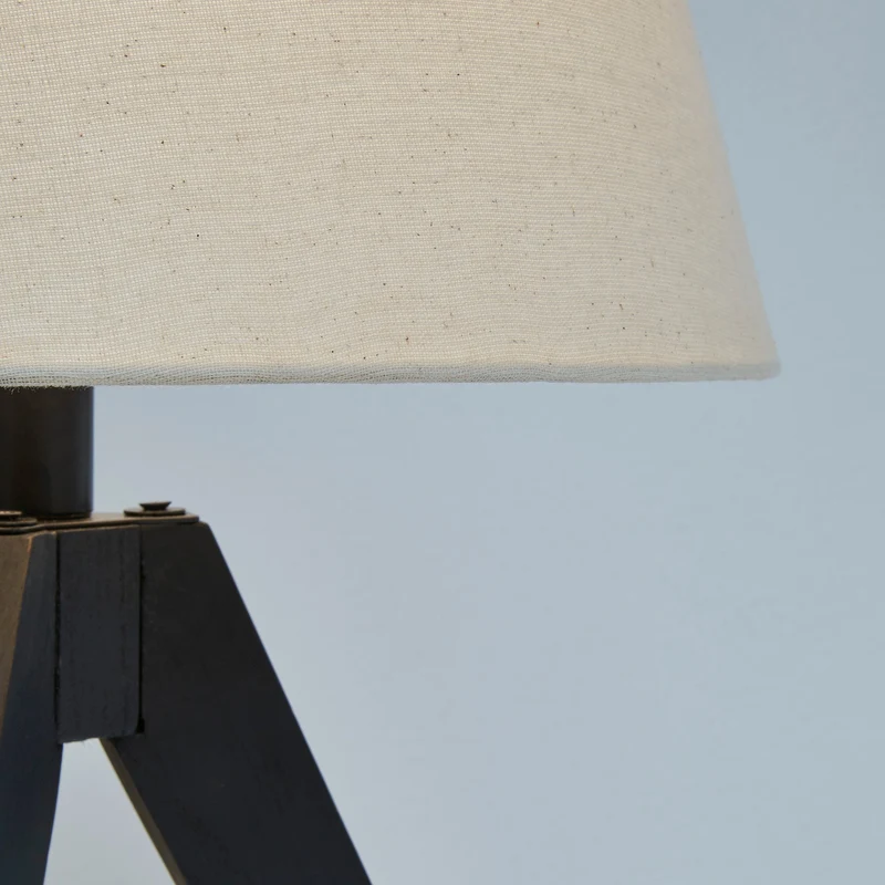 Ensemble de 2 lampes de table trépied en bois noir 24 po. - Laifland