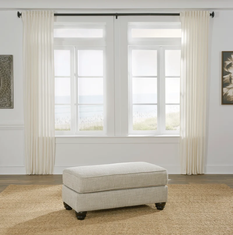 Ottoman en tissu beige pâle - Asanti