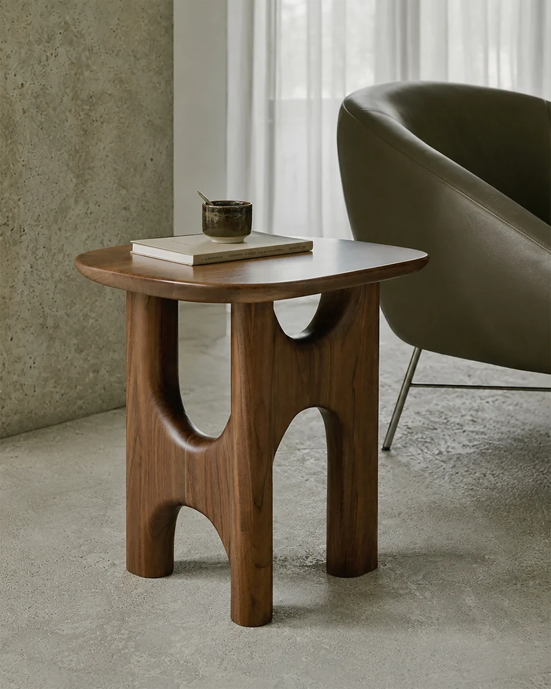 Flow Side Table - Teak wild brown